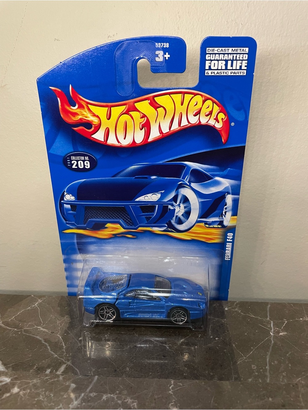 2000 Hot Wheels Ferrari F40 Blue #209 NOC